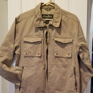 Eddie Bauer chore coat, work jacket Men's Med, heavy duty cotton, khaki